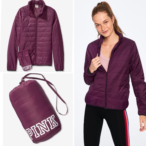 pink packable jacket